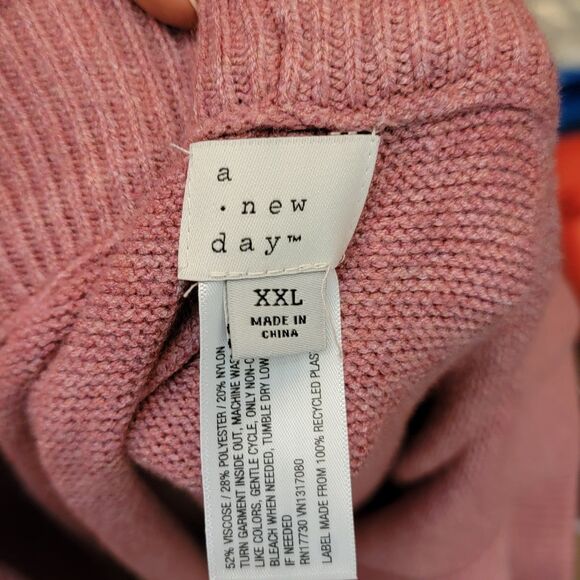 A New Day Pink High-Rise Ribbed Sweater Wide Leg Pants - Picture 4 of 5